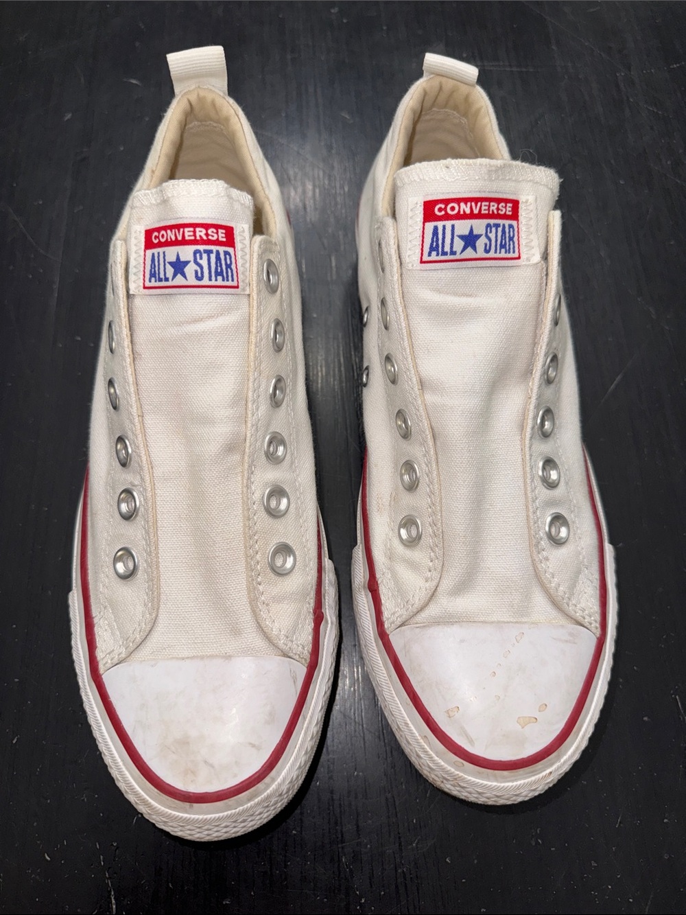CONVERSE all star slip ons. white. size 8.5. good used condition.